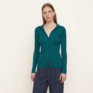 Vince NWT Ribbed Long Sleeve Button-Up Cardigan